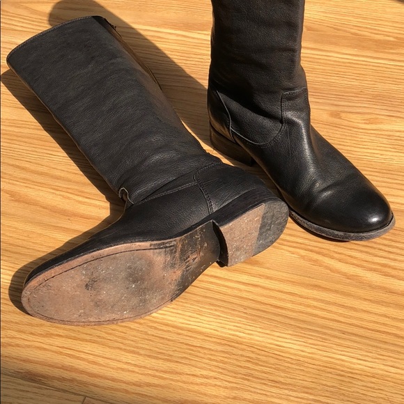 Frye Tall Black Leather Boots - Picture 2 of 5